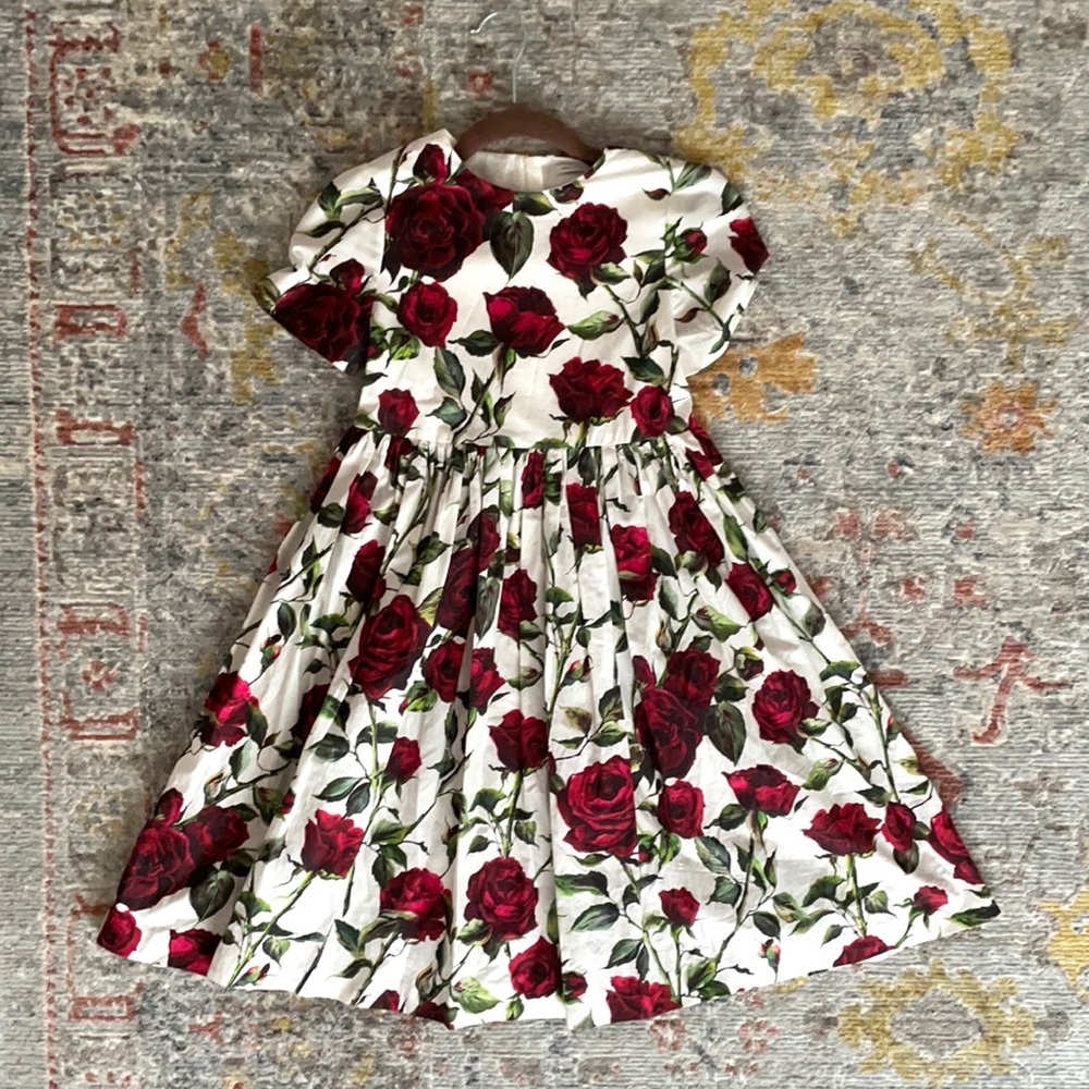 Dolce & Gabbana Kids Dress with Red Roses